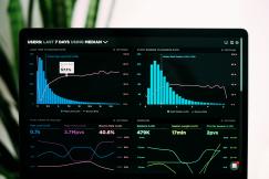 An illustrative photo of data presented on laptop screen