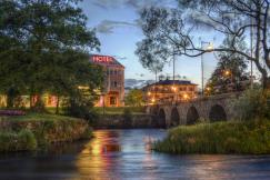 An illustrative photo of the river near bridge beside the hotel.