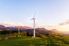 An illustrative photo of a white windmill