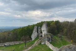 An illustrative photo of a view of a stone castle from above