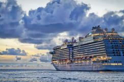 An illustrative photo of a cruise ship in the sea