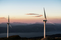 An illustrative photo of wind turbines