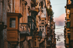 An illustrative photo of balconies of the buildings in Valetta