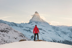 An illustrative photo of mountains in winter