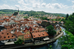 An illustrative photo of a city in Czechia with a river running through it