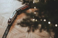 An illustrative photo of a toy train.