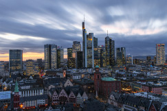 An illustrative photo of a view of a city of Frankfurt