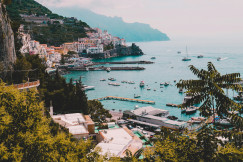 An illustrative photo of houses near ocean in Italy