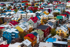 An illustrative photo of many houses of different houses.