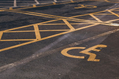An illustrative photo of a parking spot for disabled people.