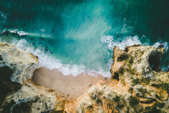 An illustrative photo of a rocky beach.