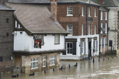 An illustrative photo of a flood in a town.