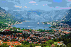 An illustrative photo of a city near a body of water during daytime.