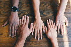 five human hands