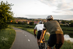 An illustrative photo of people riding bicycles.
