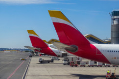 An illustrative photo of two austrian airlines at the airport.