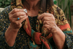 woman sewing