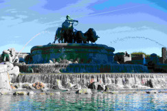 An illustrative photo of a statue on a water fountain.