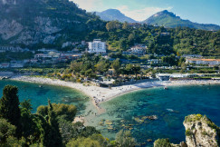 Aerial view of a city in Sicily