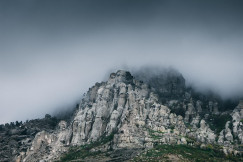 foggy mountain landscape nature nordic