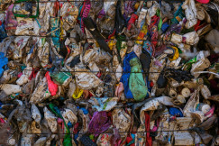 Plastics at the recycling centre.    