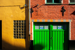 colorful-buildings-with-a-green-door