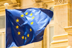 European Union flag waving.