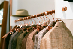 Suits on a clothes rack