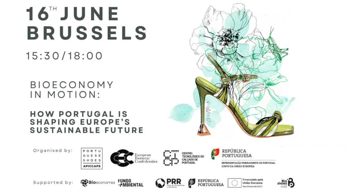 Event poster for a Brussels conference on 16 June about Portugal’s role in Europe’s sustainable bioeconomy.