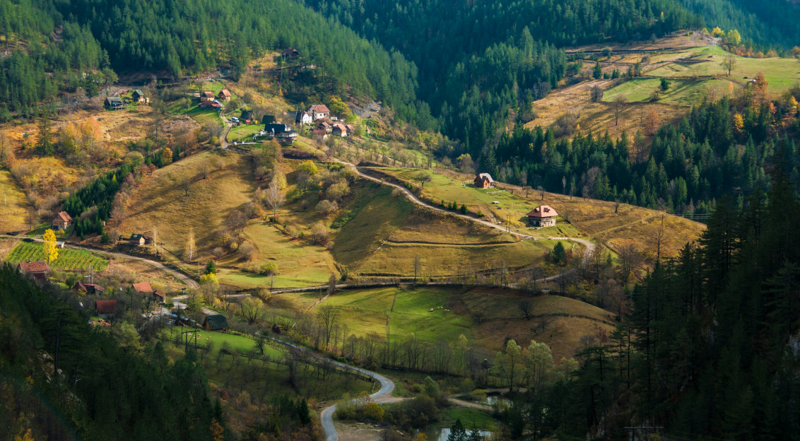 View of a mountain village