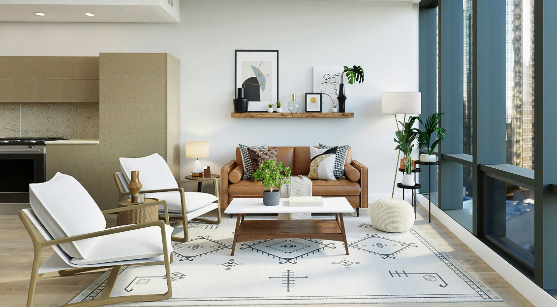 White wooden table with chairs photo.